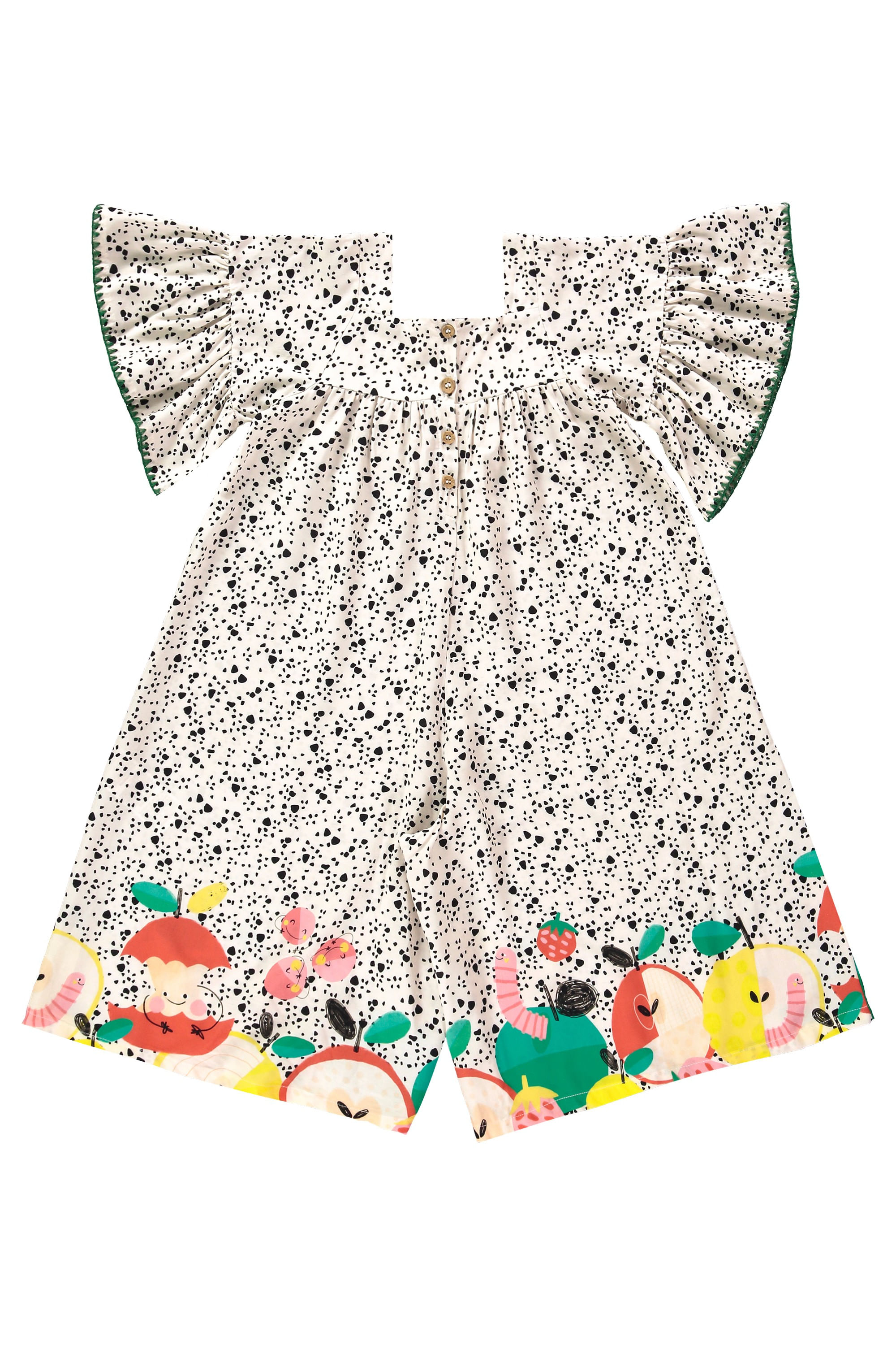 Macacão Pomar Feliz Infantil Feminino em Viscose (Off White) Três e Já - Imagem 20